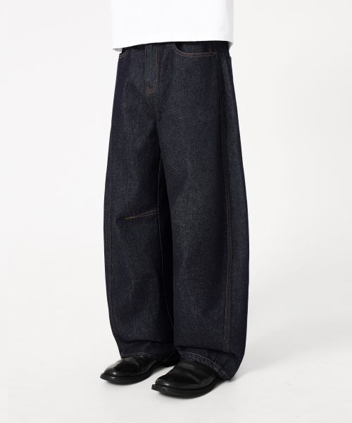 Order Trillion [Nonfade] Curved Low Dart Indigo Denim Pants TRFPT80IDG