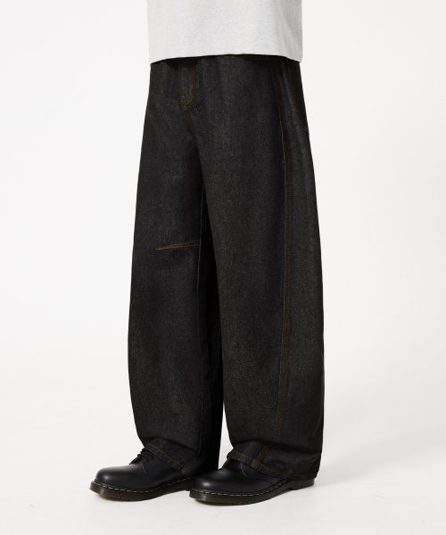 Cheap Trillion [Nonfade] Curved Low Dart Indigo Denim Pants TRFPT80IDG