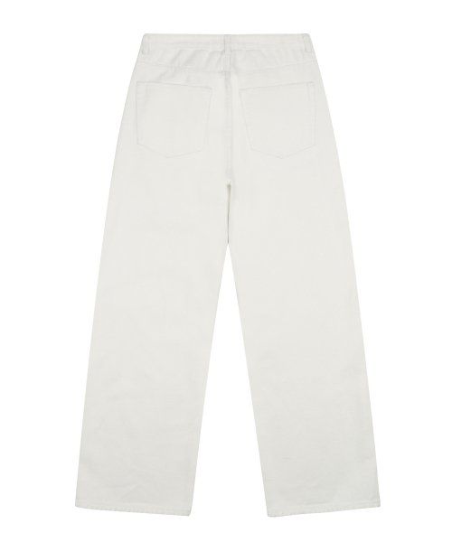 Lookbook TRILLION Bio Stone Washed Wide Denim Pants (Cream) TRSDPT02CR