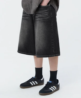 TRILLION Cat Brush Washed Bermuda Denim Shorts (Normal Black) TRSPT55BK Shop TRILLION Cat Brush Washed Bermuda Denim Shorts (Normal Black) TRSPT55BK