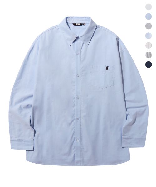 Order Trillion City Boy Oversized Oxford Shirt with Boat Embroidery - 7 Colors TRSSH004-02