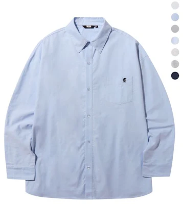 Trillion City Boy Oversized Oxford Shirt with Boat Embroidery - 7 Colors TRSSH004-02 Order Trillion City Boy Oversized Oxford Shirt with Boat Embroidery - 7 Colors TRSSH004-02