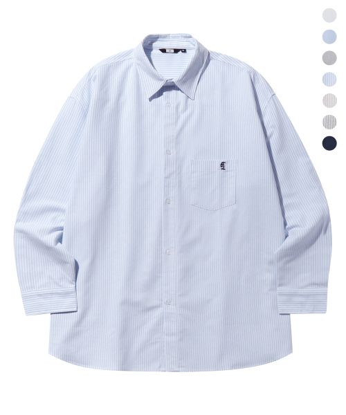 Shop Trillion City Boy Oversized Oxford Shirt with Boat Embroidery - 7 Colors TRSSH004-02