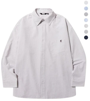 Trillion City Boy Oversized Oxford Shirt with Boat Embroidery - 7 Colors TRSSH004-02 Purchase Trillion City Boy Oversized Oxford Shirt with Boat Embroidery - 7 Colors TRSSH004-02