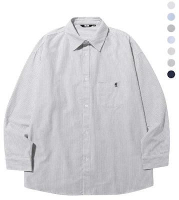 Trillion City Boy Oversized Oxford Shirt with Boat Embroidery - 7 Colors TRSSH004-02 Details for Trillion City Boy Oversized Oxford Shirt with Boat Embroidery - 7 Colors TRSSH004-02
