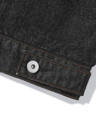 TRILLION Corduroy Collar Denim Zip-Up Work Jacket (Black) TRFJK09BK 3