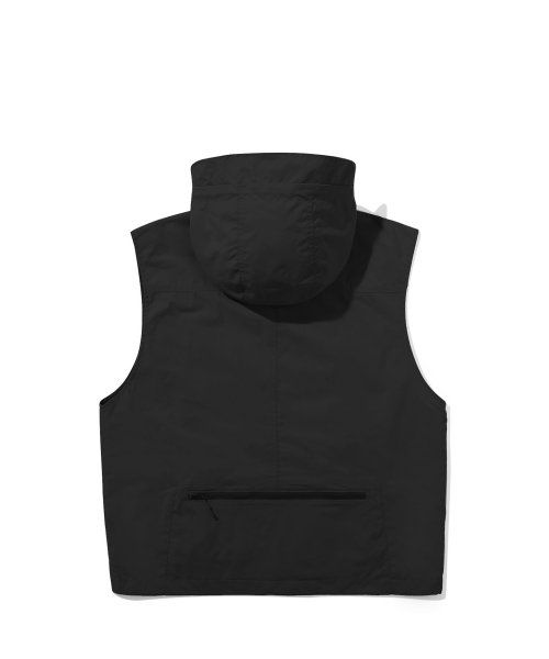 Purchase TRILLION ディビジョン ナイロン フード付き ジップアップ ベスト (ブラック) TRSJK17BK