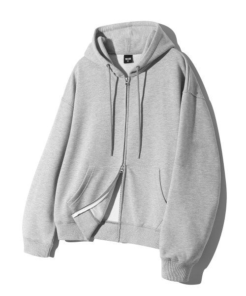 TRILLION Essential 2-Way Sweat Hood Zip-Up (Melange Gray) TRSHT09ML