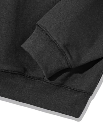 Trillion Leather Patch Denim Collar Rugby Sweatshirt - Pigment Charcoal TRFSH17CH 2