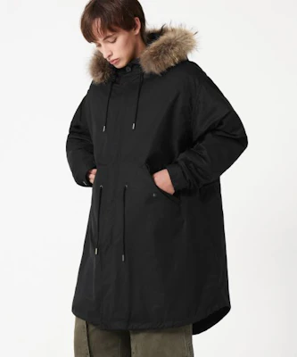 Trillion Raccoon Fur M65 Fishtail Long Parka_Black TRFJK76BK Order Trillion Raccoon Fur M65 Fishtail Long Parka_Black TRFJK76BK