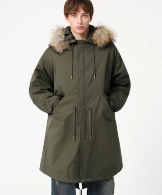 Trillion Raccoon Fur M65 Fishtail Long Parka_Black TRFJK76BK Purchase Trillion Raccoon Fur M65 Fishtail Long Parka_Black TRFJK76BK