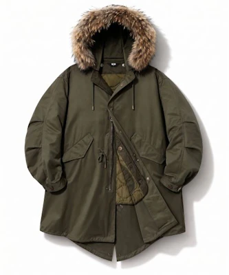 Trillion Raccoon Fur M65 Fishtail Long Parka_Black TRFJK76BK Details for Trillion Raccoon Fur M65 Fishtail Long Parka_Black TRFJK76BK