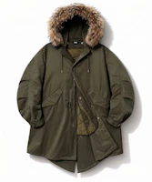 Trillion Raccoon Fur M65 Fishtail Long Parka in Khaki TRFJK76 Trillion Raccoon Fur M65 Fishtail Long Parka in Khaki TRFJK76