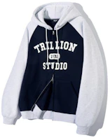 Trillion Raglan Color Mix 1992 Graphic Hooded Zip-Up (Navy) TRSHT08NV Trillion Raglan Color Mix 1992 Graphic Hooded Zip-Up (Navy) TRSHT08NV