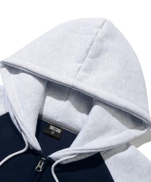 Details for Trillion Raglan Color Mix 1992 Graphic Hooded Zip-Up (Navy) TRSHT08NV