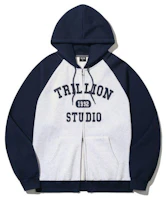 Shop Trillion Raglan Color Mix 1992 Graphic Hoodie Zip-Up (Melange) TRSHT08ML