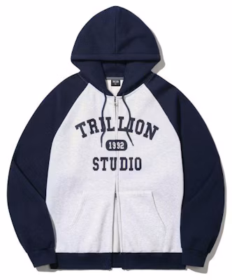 Trillion Raglan Color Mix 1992 Graphic Hoodie Zip-Up (Melange) TRSHT08ML Shop Trillion Raglan Color Mix 1992 Graphic Hoodie Zip-Up (Melange) TRSHT08ML