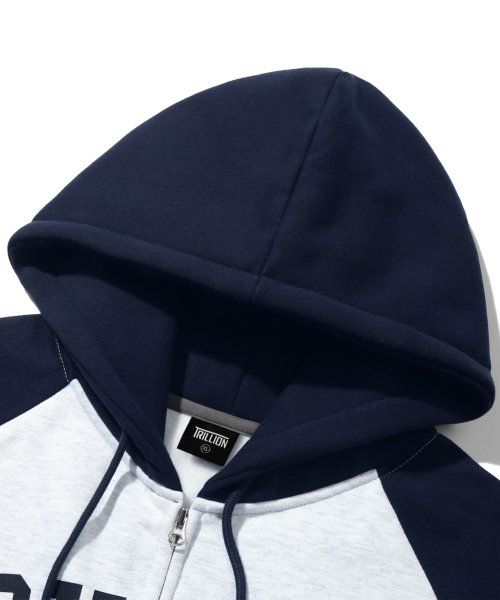 Details for Trillion Raglan Color Mix 1992 Graphic Hoodie Zip-Up (Melange) TRSHT08ML