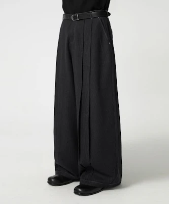 TRILLION Two-Tuck Like Denim Wide Slacks_Black TRFPT62BK Buy TRILLION Two-Tuck Like Denim Wide Slacks_Black TRFPT62BK