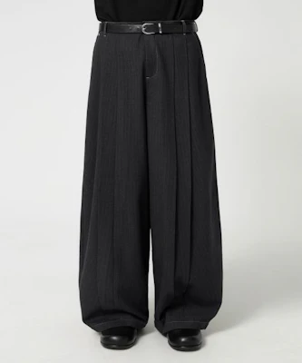TRILLION Two-Tuck Like Denim Wide Slacks_Black TRFPT62BK Order TRILLION Two-Tuck Like Denim Wide Slacks_Black TRFPT62BK