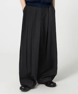 TRILLION Two-Tuck Like Denim Wide Slacks_Black TRFPT62BK Purchase TRILLION Two-Tuck Like Denim Wide Slacks_Black TRFPT62BK