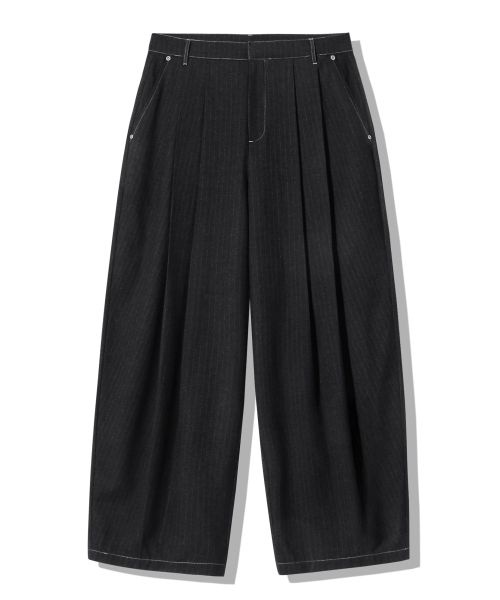 Details for TRILLION Two-Tuck Like Denim Wide Slacks_Black TRFPT62BK