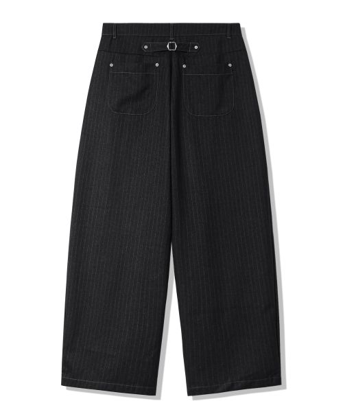 Sizing TRILLION Two-Tuck Like Denim Wide Slacks_Black TRFPT62BK