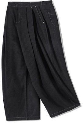 TRILLION Two-Tuck Like Denim Wide Slacks_Black TRFPT62BK Cheap TRILLION Two-Tuck Like Denim Wide Slacks_Black TRFPT62BK