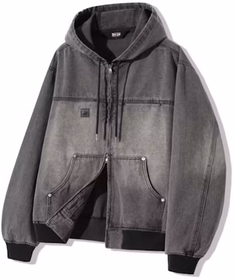 Trillion Vintage Washed Denim Work Hoodie Zip-Up_Light Gray TRFHT03GR Buy Trillion Vintage Washed Denim Work Hoodie Zip-Up_Light Gray TRFHT03GR