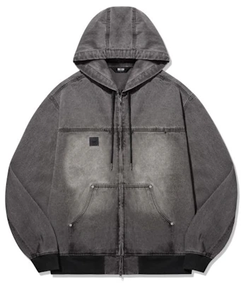 Trillion Vintage Washed Denim Work Hoodie Zip-Up_Light Gray TRFHT03GR Shop Trillion Vintage Washed Denim Work Hoodie Zip-Up_Light Gray TRFHT03GR