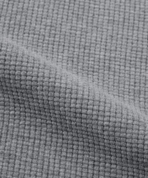 Cheap Trillion Waffle Knit Snap Henley Neck Long Sleeve [Gray] TRST19GR