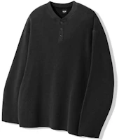 Trillion Waffle Ring Snap Henley Neck Long Sleeve - Pigment Charcoal TRST19CH Trillion Waffle Ring Snap Henley Neck Long Sleeve - Pigment Charcoal TRST19CH