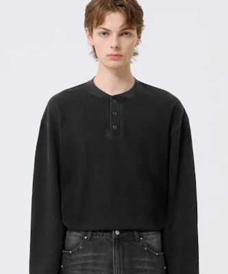 Trillion Waffle Ring Snap Henley Neck Long Sleeve - Pigment Charcoal TRST19CH Lookbook Trillion Waffle Ring Snap Henley Neck Long Sleeve - Pigment Charcoal TRST19CH