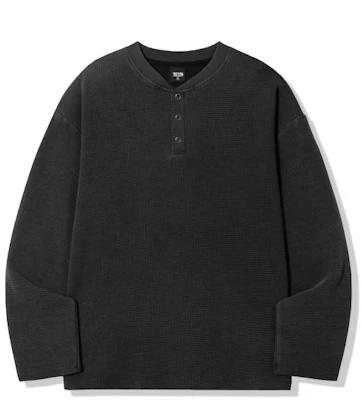 Trillion Waffle Ring Snap Henley Neck Long Sleeve - Pigment Charcoal TRST19CH Purchase Trillion Waffle Ring Snap Henley Neck Long Sleeve - Pigment Charcoal TRST19CH