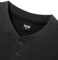 Sizing Trillion Waffle Ring Snap Henley Neck Long Sleeve - Pigment Charcoal TRST19CH