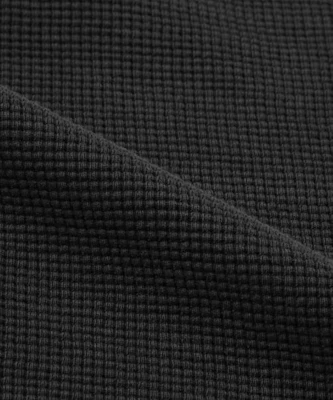 Trillion Waffle Ring Snap Henley Neck Long Sleeve - Pigment Charcoal TRST19CH 1