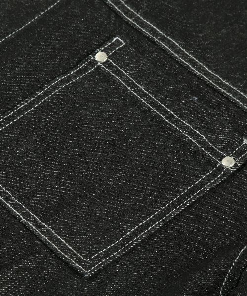 Shop Trillion Washed Stitch Denim Jacket (Black) TRSJK01BK