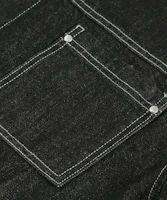 Shop Trillion Washed Stitch Denim Jacket (Black) TRSJK01BK