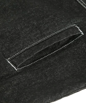 Trillion Washed Stitch Denim Jacket (Black) TRSJK01BK Sizing Trillion Washed Stitch Denim Jacket (Black) TRSJK01BK