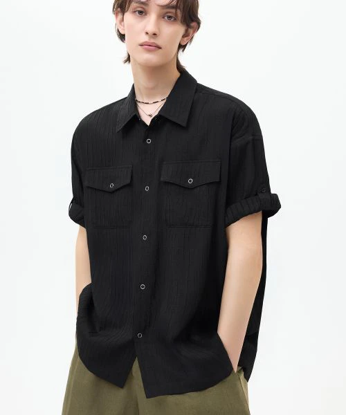 trillion-wrinkle-sheer-oversized-roll-up-short-sleeve-shirt-black-trssh-35-bk