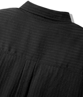 TRILLION Kemeja Hitam Oversized Lengan Pendek Roll-Up Wrinkle Sheer TRSSH35BK 4