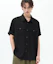 Order TRILLION Kemeja Hitam Oversized Lengan Pendek Roll-Up Wrinkle Sheer TRSSH35BK
