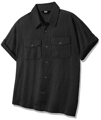 TRILLION Kemeja Hitam Oversized Lengan Pendek Roll-Up Wrinkle Sheer TRSSH35BK Shop TRILLION Kemeja Hitam Oversized Lengan Pendek Roll-Up Wrinkle Sheer TRSSH35BK