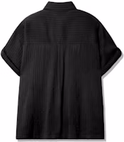 Details for TRILLION Kemeja Hitam Oversized Lengan Pendek Lipat Sheer untuk Casual TRSSH35BK