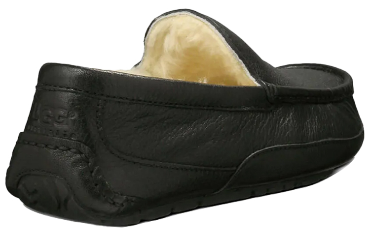 Shop UGG Ascot Leather Slipper 'Hitam' 5379-BLK