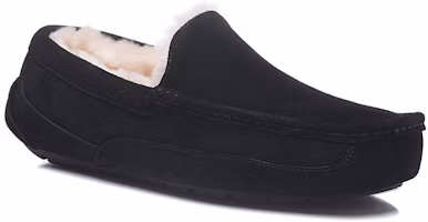 Lookbook UGG Ascot 皮革拖鞋 保暖舒適 簡單慵懶運動休閒鞋 黑色