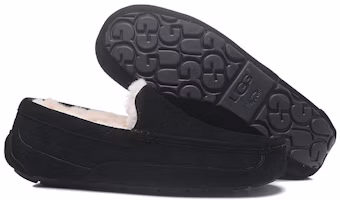 Shop UGG Ascot 皮革拖鞋 保暖舒適 簡單慵懶運動休閒鞋 黑色