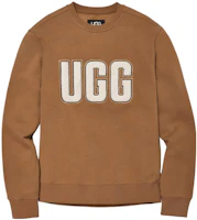 UGG Becker Fluff Logo Crewneck Brown Loose Fit Sweatshirt 1144325-CHE UGG Becker Fluff Logo Crewneck Brown Loose Fit Sweatshirt 1144325-CHE