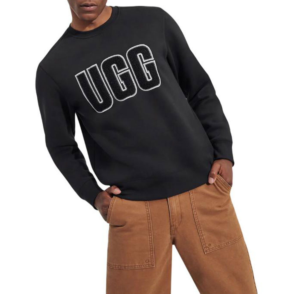 UGG Becker Fluff Logo Crewneck Sweatshirt Gray 1144325-TARR