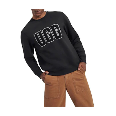 UGG Becker Fluff Logo Crewneck Sweatshirt Gray 1144325-TARR